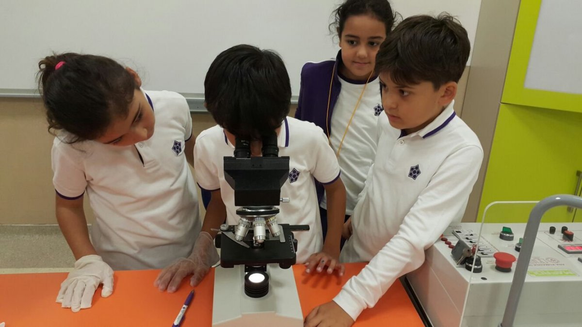 Fen Bilimleri dersinde öğrencilerimiz kendi paramesyum kültürlerini hazırlayarak mikroskopta inceleme yaptılar.